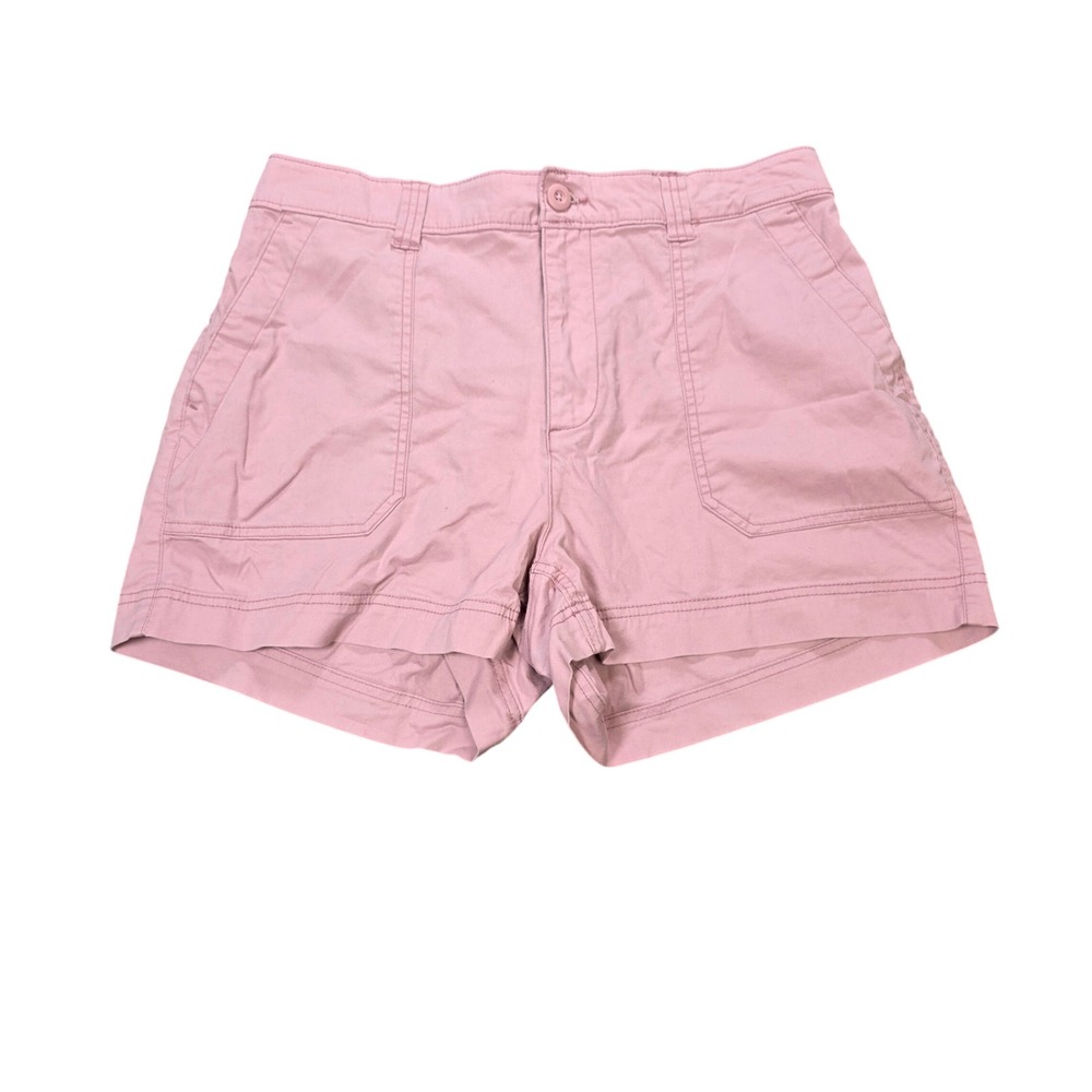 Old Navy OG Chino Shorts Women's Size L Pink High Rise Stretch Elastic Back